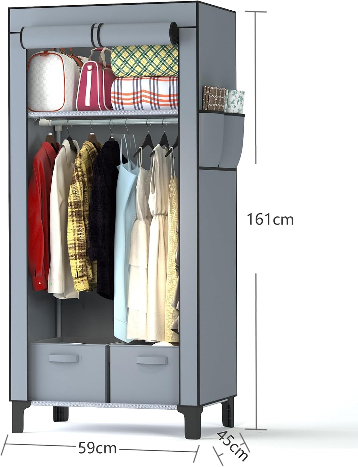 LOEFME Canvas Wardrobe 161  59  45cm image 3