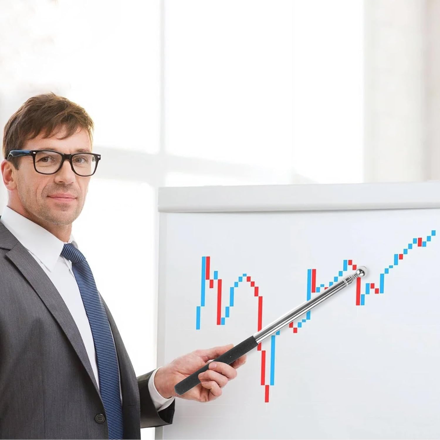 Premium Retractable Teaching Pointer Stick, 39-inch Extendable Stainless Steel  image 3