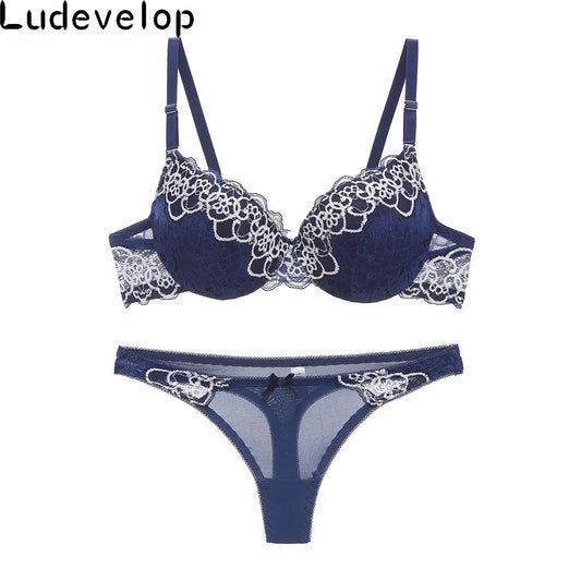 New Sexy Brassiere Lady Push Up Bra Set Lace Embroidery Bralette Underwear image 0