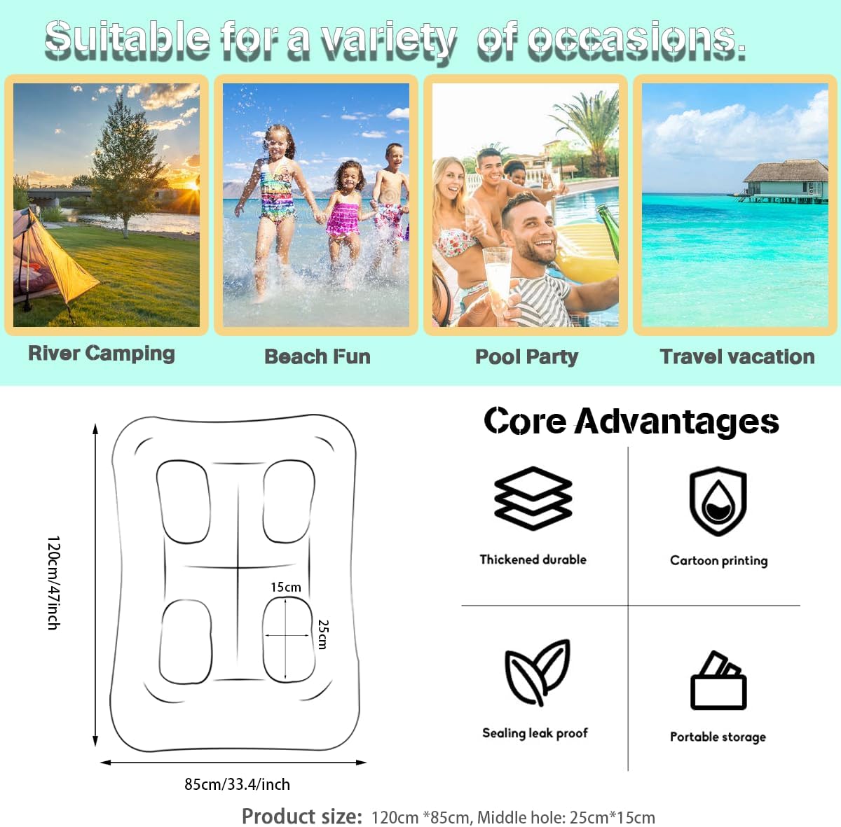 Inflatable Pool Lounge Chair Float – Ergonomic Water Hammock Recliner for Adults image 12