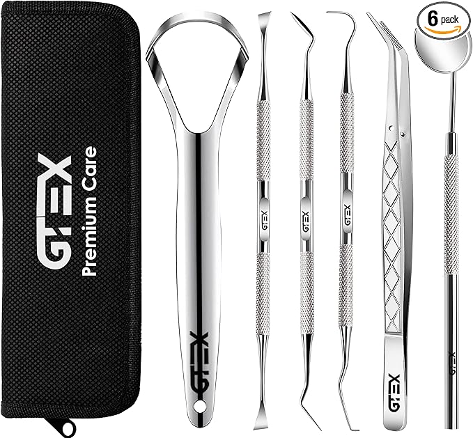 GTEX 6-Piece Professional Dental Plaque Remover Kit for Home Teeth Cleaning image 0