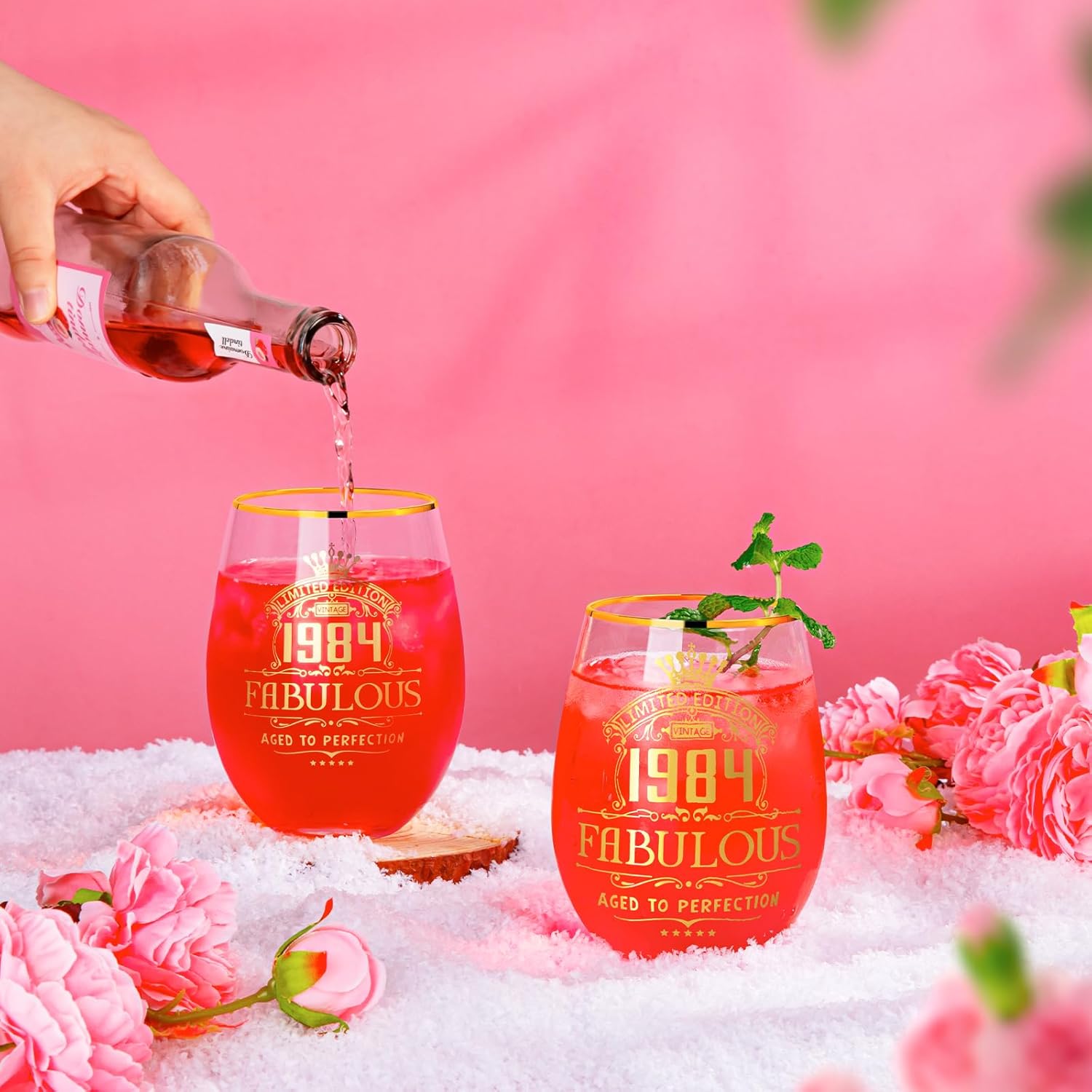 40th Birthday Gifts for Women, Personalised Gin Glass Gift Set image 5