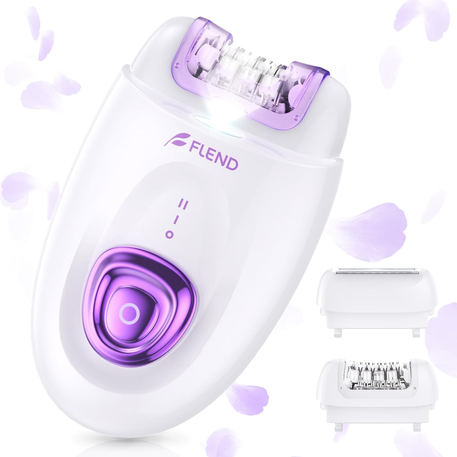 Flend 2-in-1 Cordless Facial Epilator & Shaver – 32 Tweezers, LED Light, USB image 0