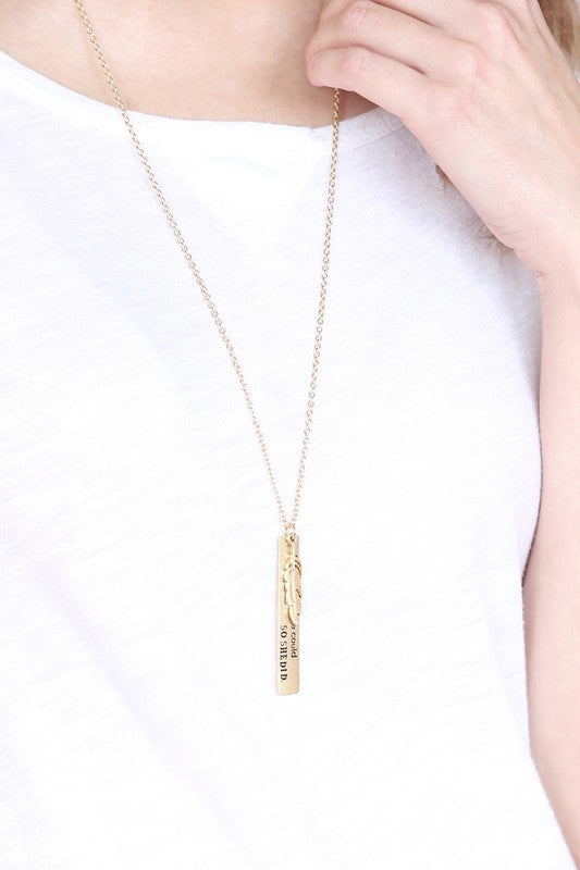 "She Believed She Could" Message Charm Pendant Necklace image 2