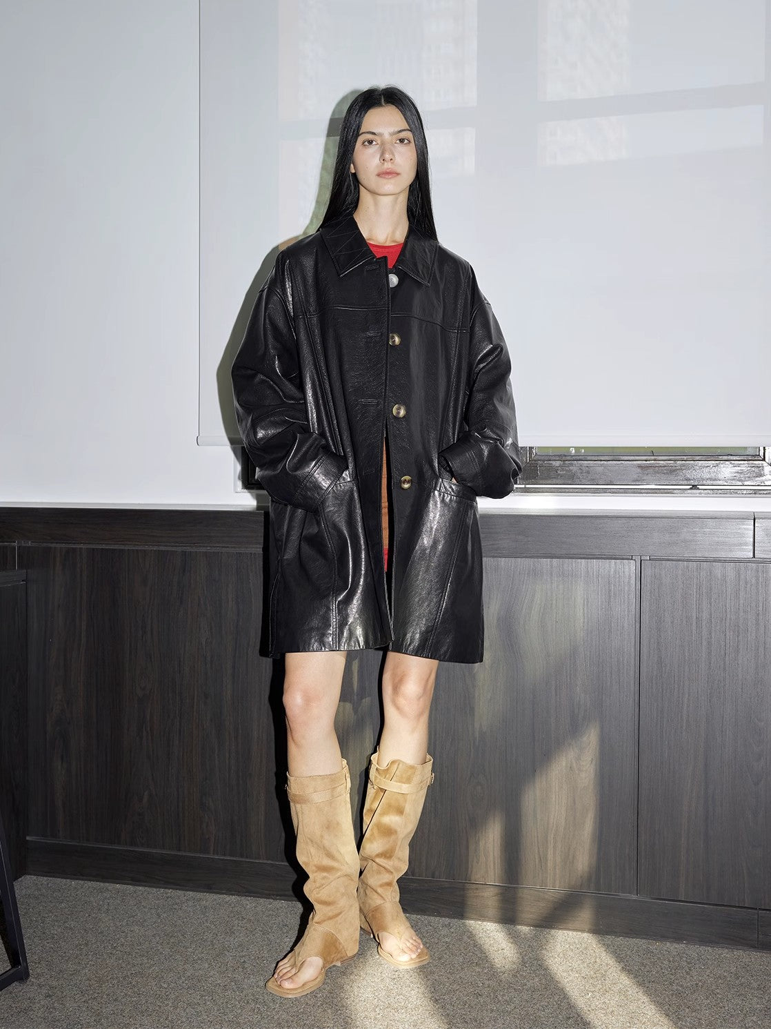 Notting Hill Diary Limited Edition Waxed Goat Leather/Retro Casual Lapel image 2