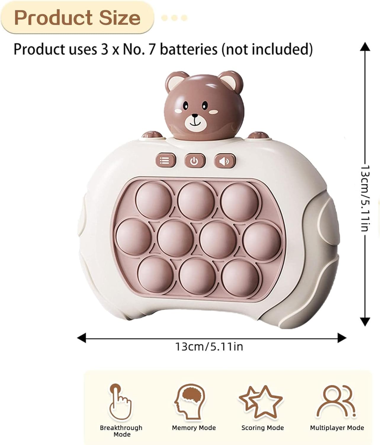 Tap Pop Tap Smart Fidget, Breakthrough Puzzle Machine Game Light Up Pattern image 1