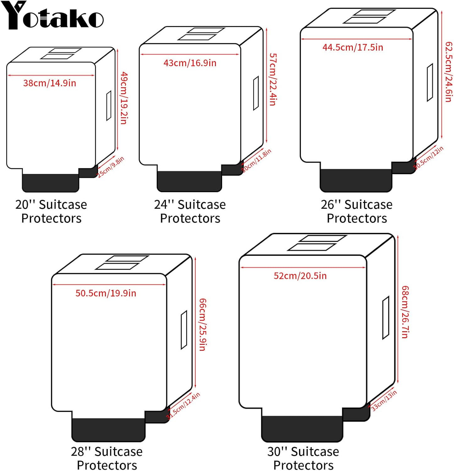 Yotako Durable Clear PVC Suitcase Cover for 20-30 Inch Wheeled Luggage image 2