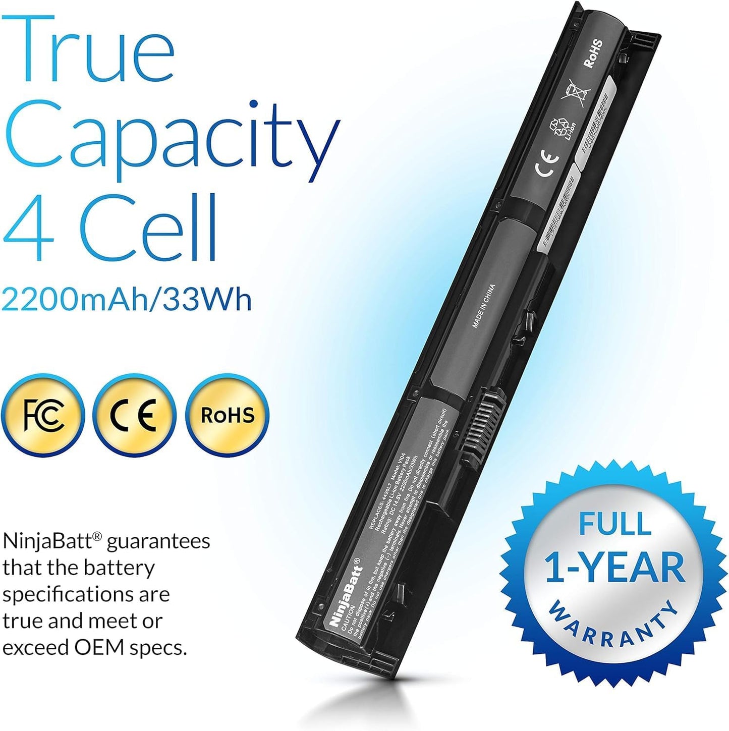 NinjaBatt Battery for HP V104 756743-001 VI04 ProBook image 4