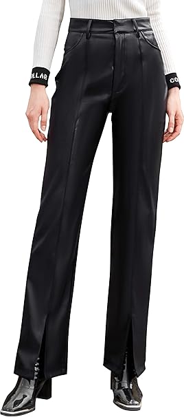 S P Y M Womens Stretchy Jeggings, Faux Leather Legging Pants with Pockets image 5