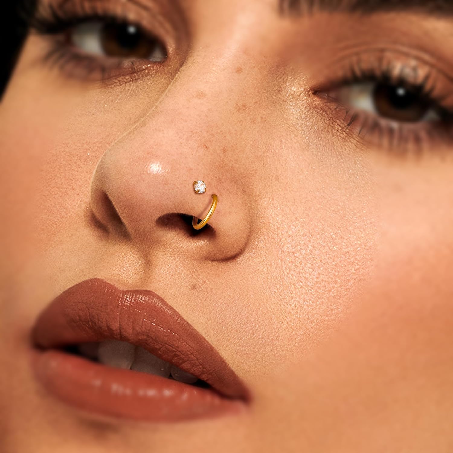 LOLIAS 12-Piece Surgical Steel CZ Nose Piercing Studs Hoops Set image 0