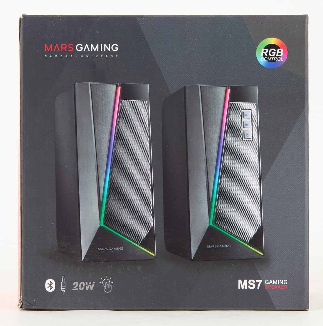 MARSGAMING MS7, Speaker RGB, Bluethooth 5.0 + Jack 3.5, DSP Sound 20W, Black image 1