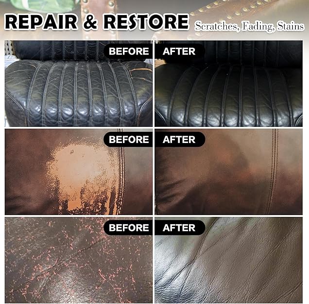 SIHOOPE Dark Brown Leather Repair & Restoration Kit – Cleaner, Balm, Conditioner image 1