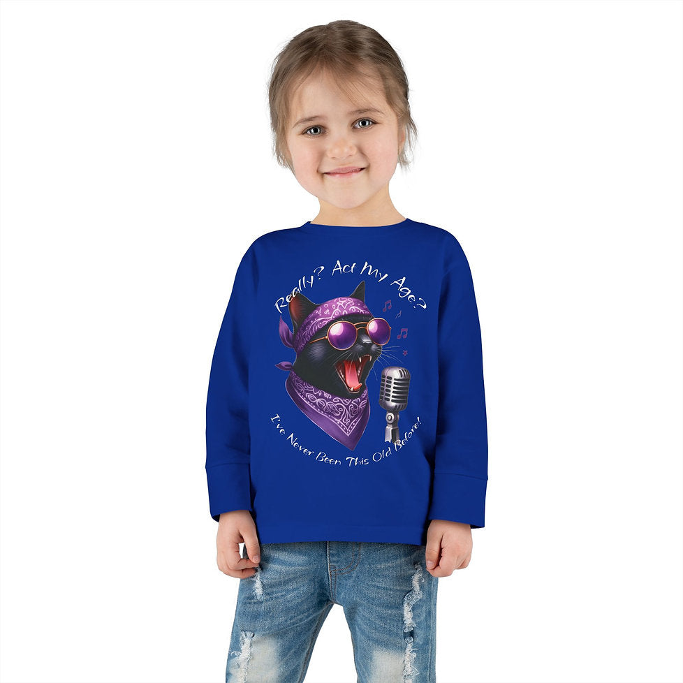 Rockin' Cattytude Toddler Long Sleeved Jersey Tee image 23