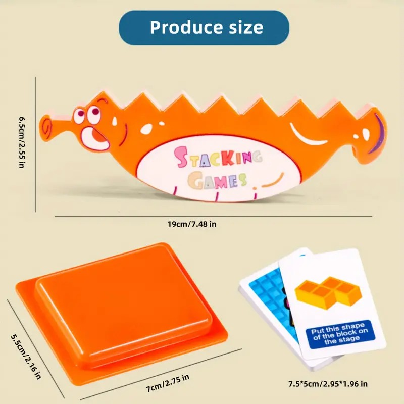 64pcs Hippocampus Tower Stacking Game image 3