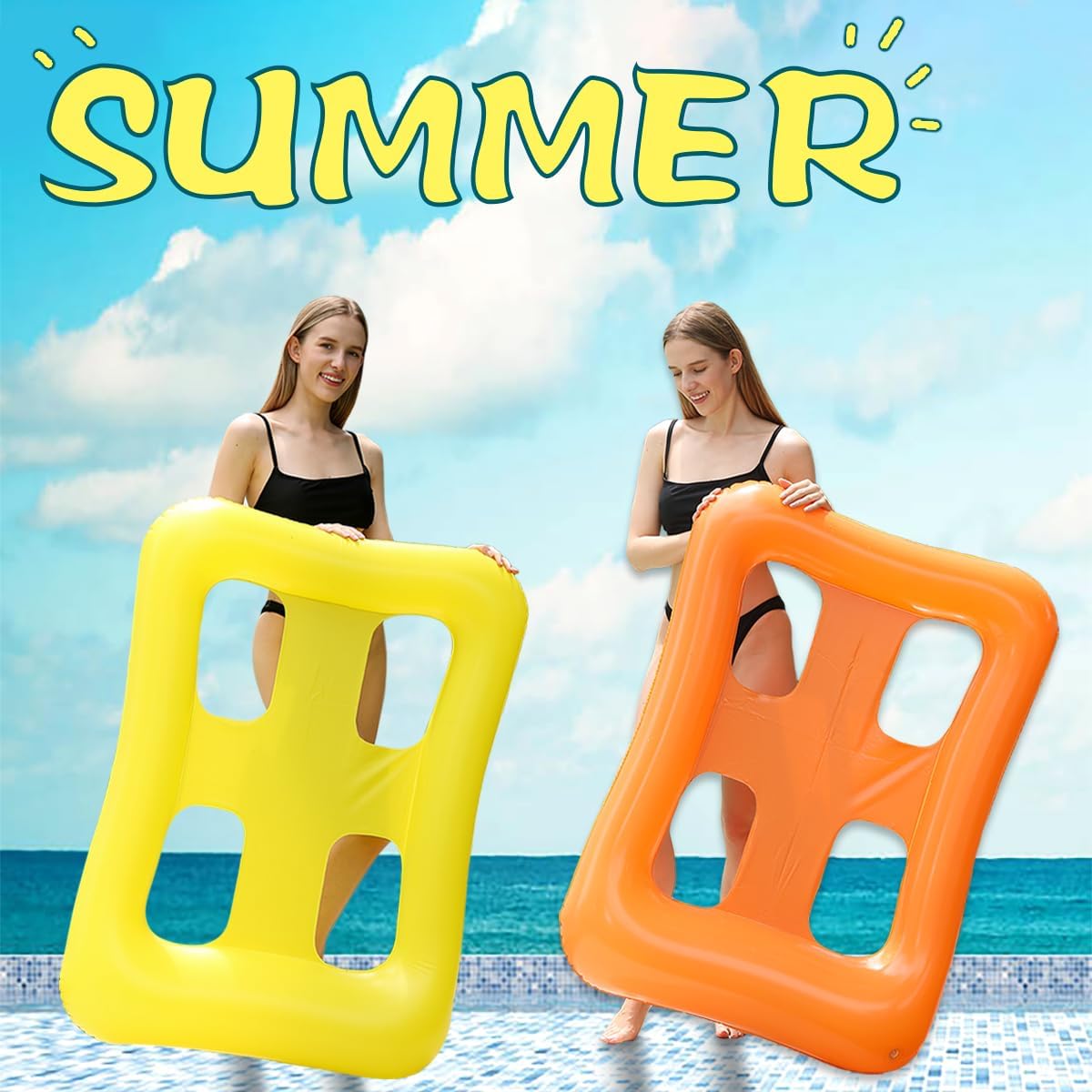 Inflatable Pool Lounge Chair Float – Ergonomic Water Hammock Recliner for Adults image 0