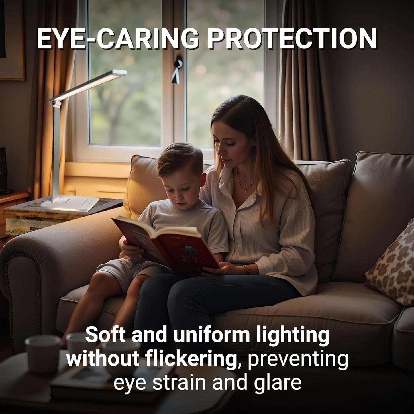 Maxter Silver Wireless LED Desk Lamp – 550 lumens, Touch Dimming, USB Charging image 3