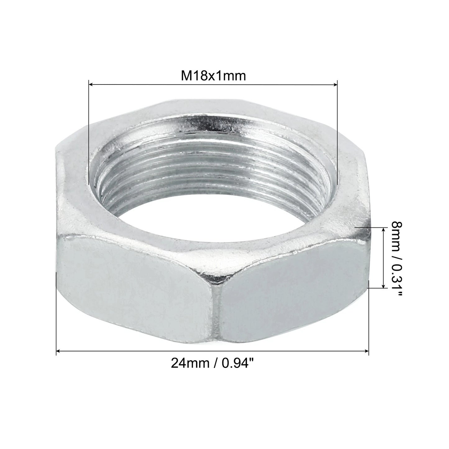 Durable M18x1.0 Steel Hex Nuts: Zinc Finish, Metric Thread, 15-Piece Set image 2