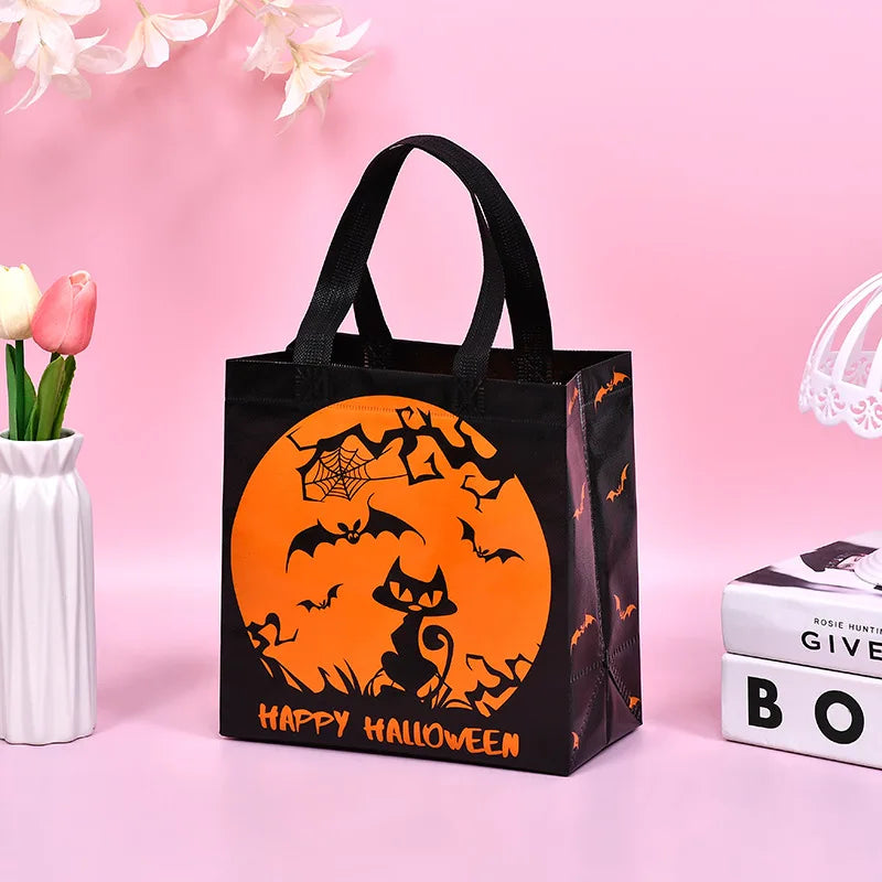 1-60pcsTrick or Treat Bags Halloween Tote Bag With Handle Halloween Party Kids image 7