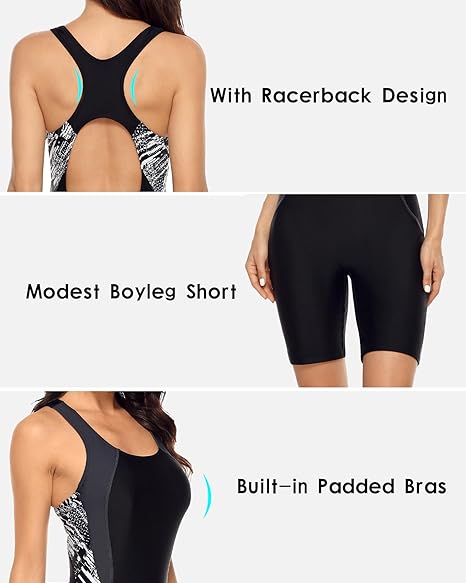 myCharmo Women's One Pieces Sports Swimming Costumes Swimwear image 5