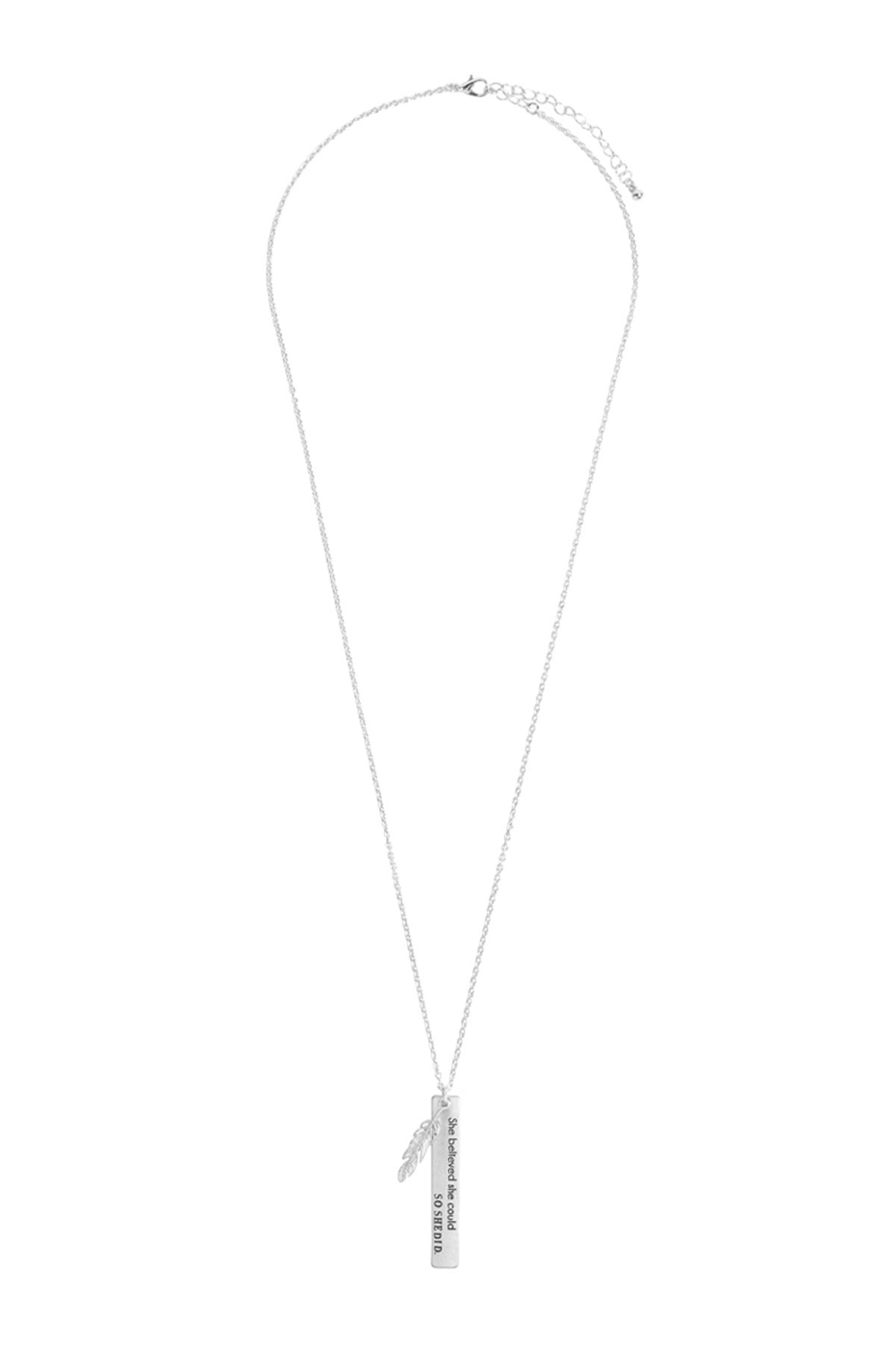 "She Believed She Could" Message Charm Pendant Necklace image 6