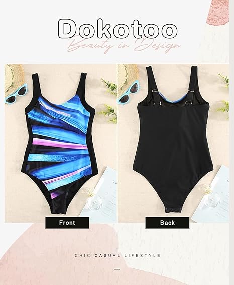 Dokotoo Women's High Waist One-Piece Swimsuit image 2