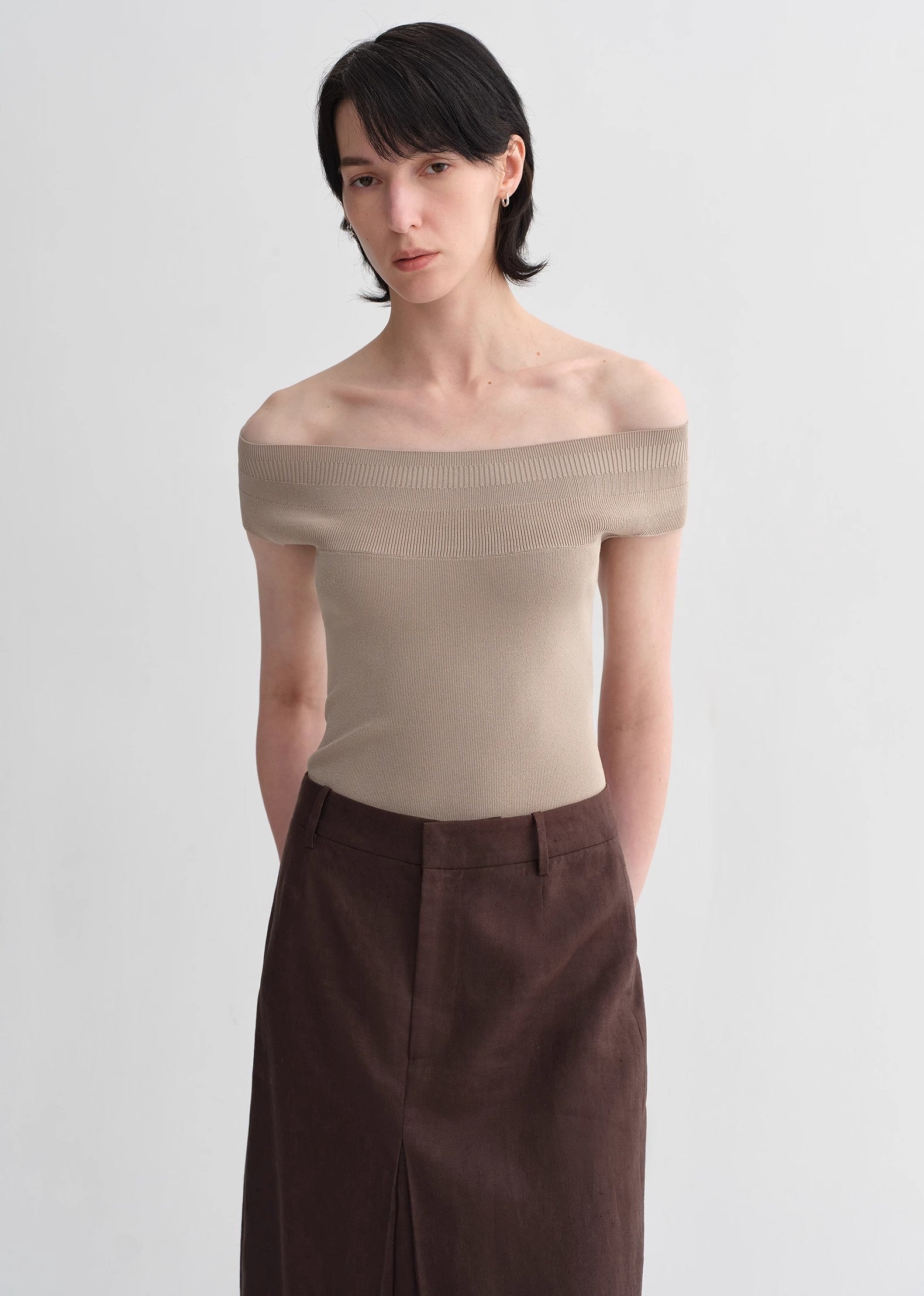 Mulberry Silk Blended One-Shoulder Strapless Elegant Multi-Color Knitted Summer image 10