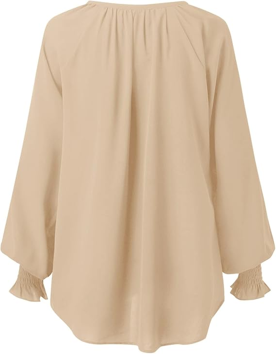 Dokotoo Womens Blouses Fashion Long Sleeve Shirts V Neck Business Casual image 9