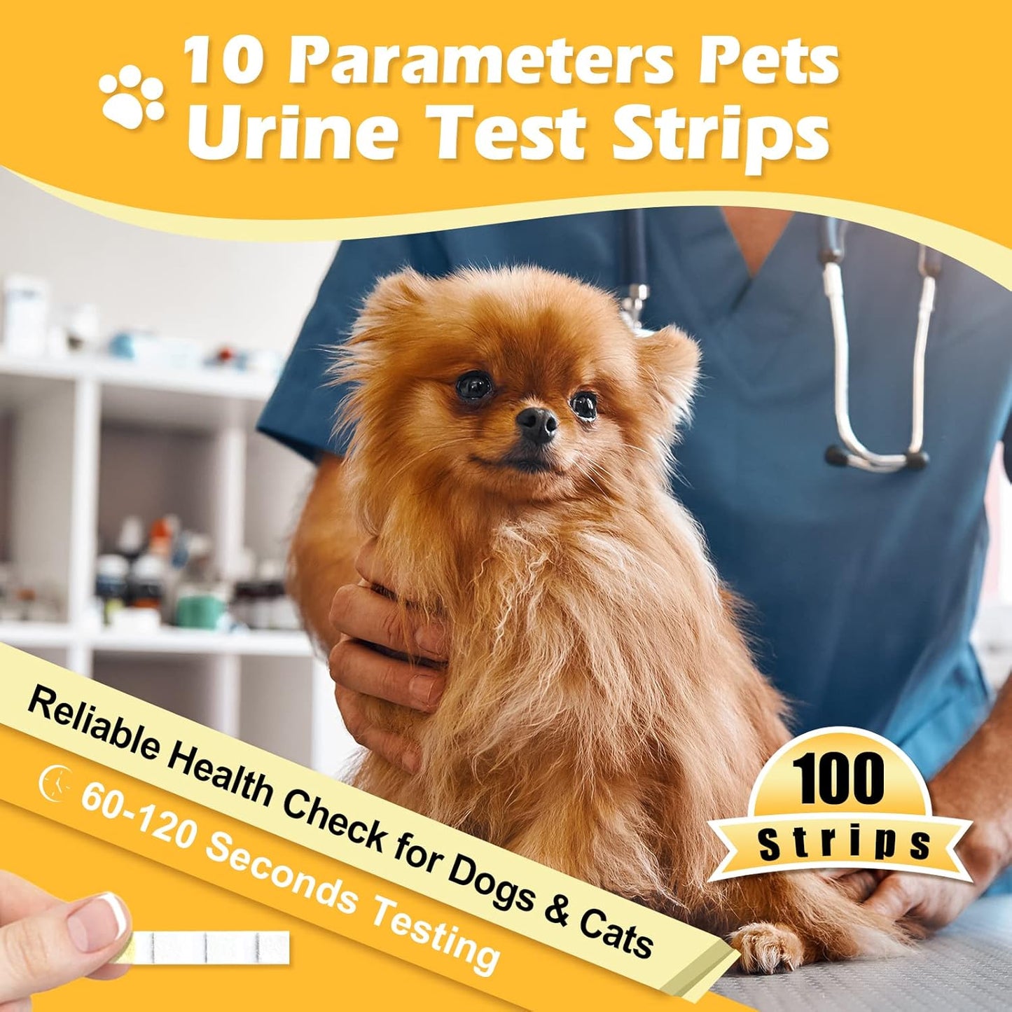 Vet Pet Urine Test Strips: Easy@Home 10 Parameters Animal Urinalysis Reagent image 6